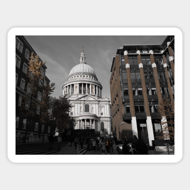 St Paul’s Cathedral and people from different walks of life II Sticker by fantastic-designs